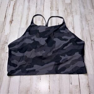 Old Navy Active Powersoft Long Line Sports Bra Top Plus Size 2X Black Camo